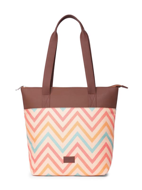 ZOUKPrinted Women's Jute Handcrafted Vegan Leather Everyday Tote