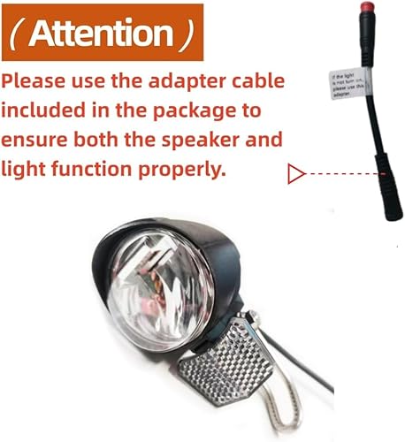 Miniatura 2 de Faro eléctrico para bicicleta de noche, luz delantera LED, adecuada para 24 V, 36 V, 48 V, controlador de batería, impermeable, conector macho de 2