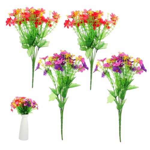 Ciieeo 4 Manojos Ramo de orquídeas Artificiales Flores Artificiales Artificial Flowers Room Decoration decoración casera de Flores DIY Tallos de Ramo de Bricolaje Artificial páginas