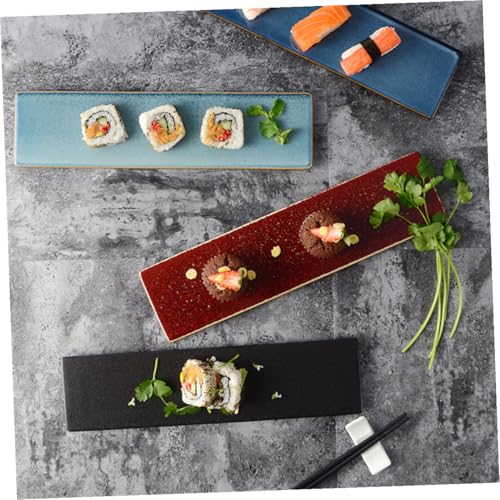 Plato rectangular de cerámica para sushi estilo japonés miniatura 2