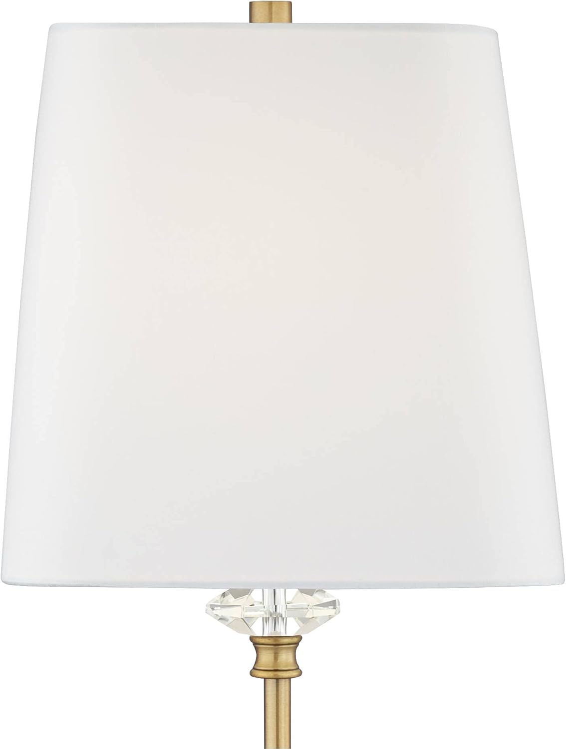 Tall Gold and Crystal Buffet Lamp with White Shade