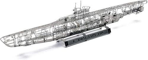 U-Boat Untersee-Boot Submarine Tipo VIIC 1/350 Rompecabezas de metal 3D DIY Estructura completa Detalle Modelo Kits Jigsaw Toys 205001
