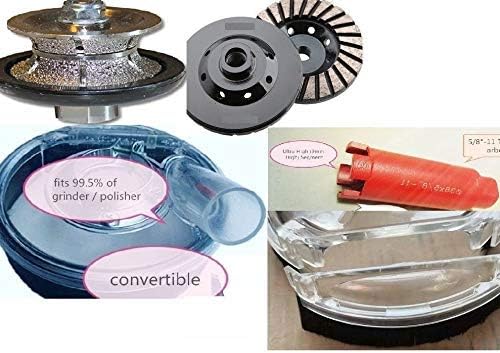 Dust Shroud for angle grinder polisher sander 1 1/4" Diamond Full Bullnose Router Bit 4" Grinding cup wheel 1 3/8" core drilling bit for stone granite marble concrete repair travertine masonry sanding
