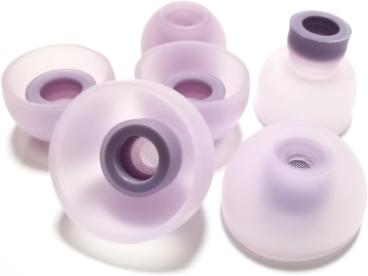 Replacement Earbuds Tips (Fine Mesh)-Universal Silicone Ear Tips fit Wireless Earbuds, Extra Small Earbud Tips, Purple
