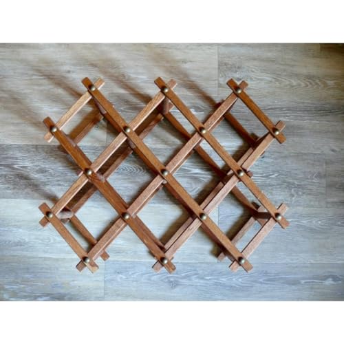 Soporte para 8 Botellas de Vino de Madera de Teca Plegable miniatura 3