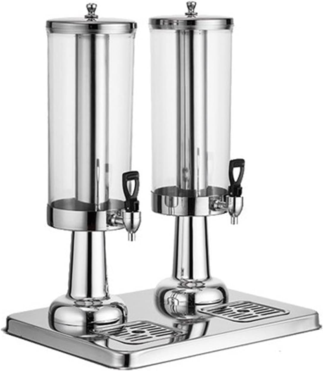 HCZKIUJY Drink dispenser with tap, Stainless Steel Cold Hot Container Jar, 3L/6L/9L Beverage Dispenser, for Parties Events Catering Restaurant Home Self-Service (One Color DoubleHeads)