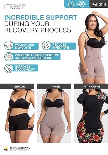Image of LT.ROSE BBL Faja Tummy Tuck S111 Post Surgery Compression Garment for Women Faja Colombiana