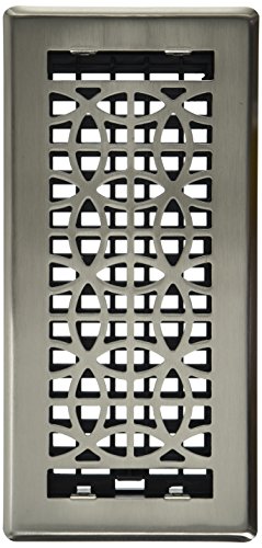 Decor Grates ECH410-NKL Eclipse Plated Floor Register, 4-Inch by 10-Inch, Nickel