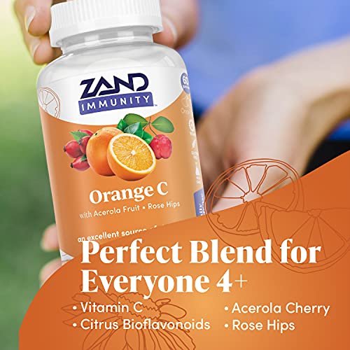 ZAND Immunity Orange Vitamin C Gummies, Wellness and Immune Support Supplement, Chewable Vitamin C w/Citrus Bioflavonoids, Rose HIPS and Acerola, Vegan, Gluten Free, 60-Day Guarantee, 30 Servings - Image 4