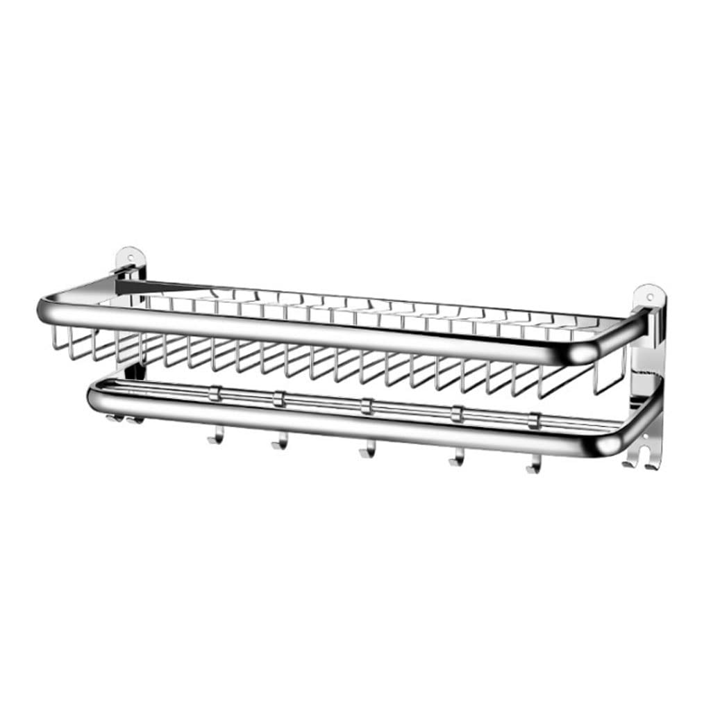 Toallero de acero inoxidable plegable de 2 niveles que soluciona el desorden