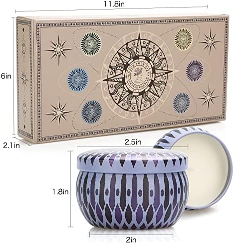 Scented Candles Gift Set 8 Pack Soy Wax Tin Candles Lavender Vanilla Sage Home Fragrance Bath Yoga Aromatherapy for Women Burn 20 Hours Gift for Her Mum Wife Girlfriends Birthday Presents Valentine
