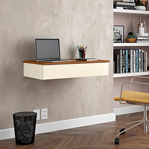 Penteadeira Suspensa Camarim - Branco - Rpm Móveis (Off White/Freijo)