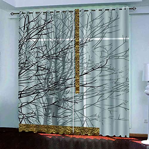 Rideaux occultants d'enfant 3D imprimé abstrait gris isolant thermique