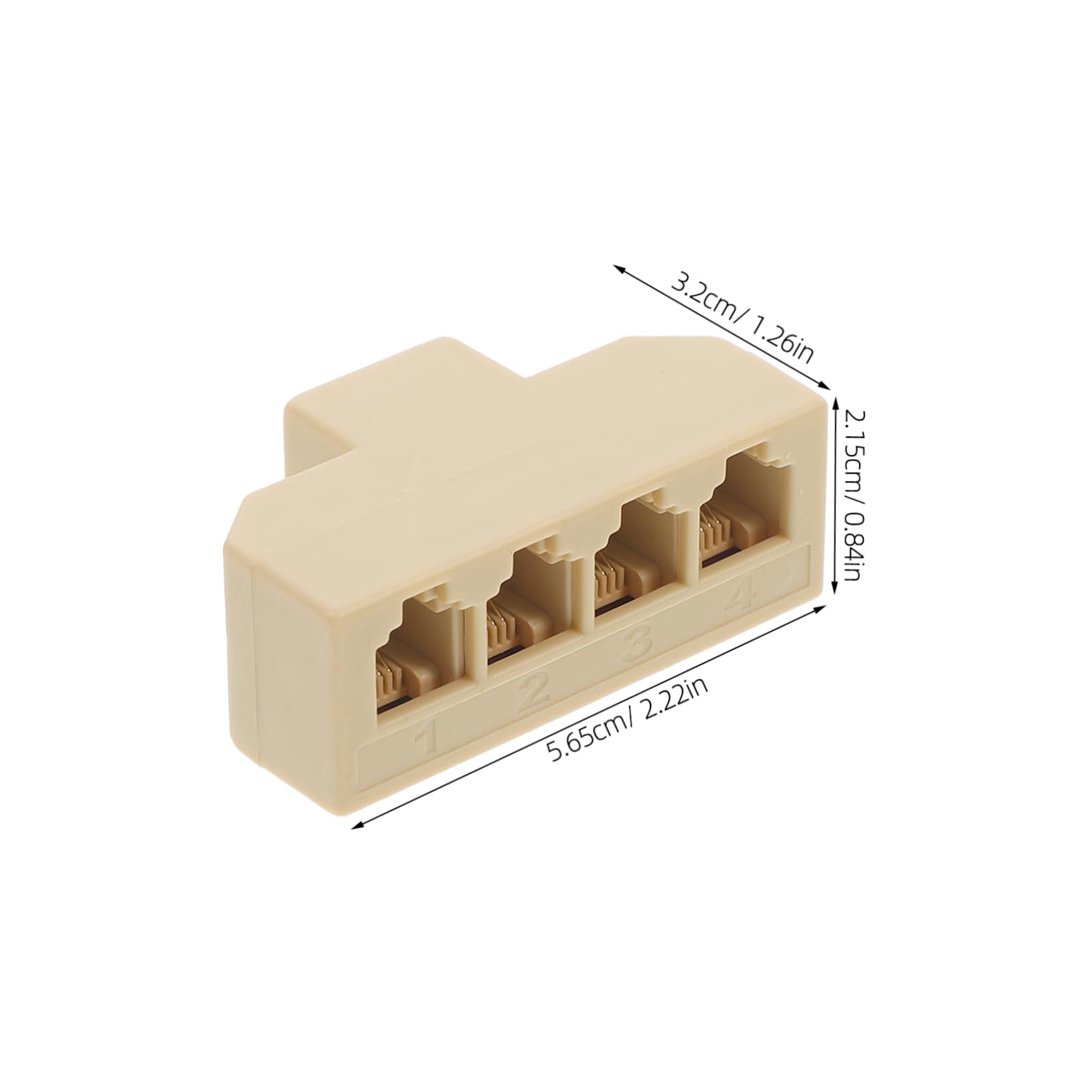 KONTONTY 4pcs Four-Way Telephone Splitter Adapter for Landline Connections Easy Installation Telephone Converter Pc Phone Line Splitter for Home Office Use