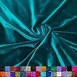 Premium Stretch Teal Green Velvet Fabric by The Yard – Wrinkle Resistant Soft & Thick Velvet Upholstery Fabric for Clothing and Crafts - Polyester Spandex Blended 58-60” Wide