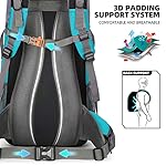 King'sGuard 70L Hiking Backpack with Rain Cover Lightweight Travel Backpack Waterproof Camping Backpack - Image 5