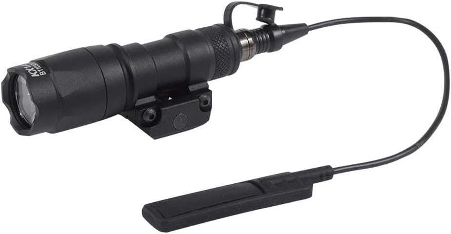 Tactical LED Mini Scout Flashlight,Weaponlights Single Mode Hunting Light with Pressure Switch and Rifle Mount Black