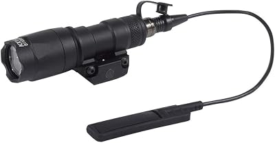 FARMSOLDIER M300A Tactical LED Mini Scout Flashlight,Weaponlights Single Mode Hunting Light with Pressure Switch and Rifle Mount Black