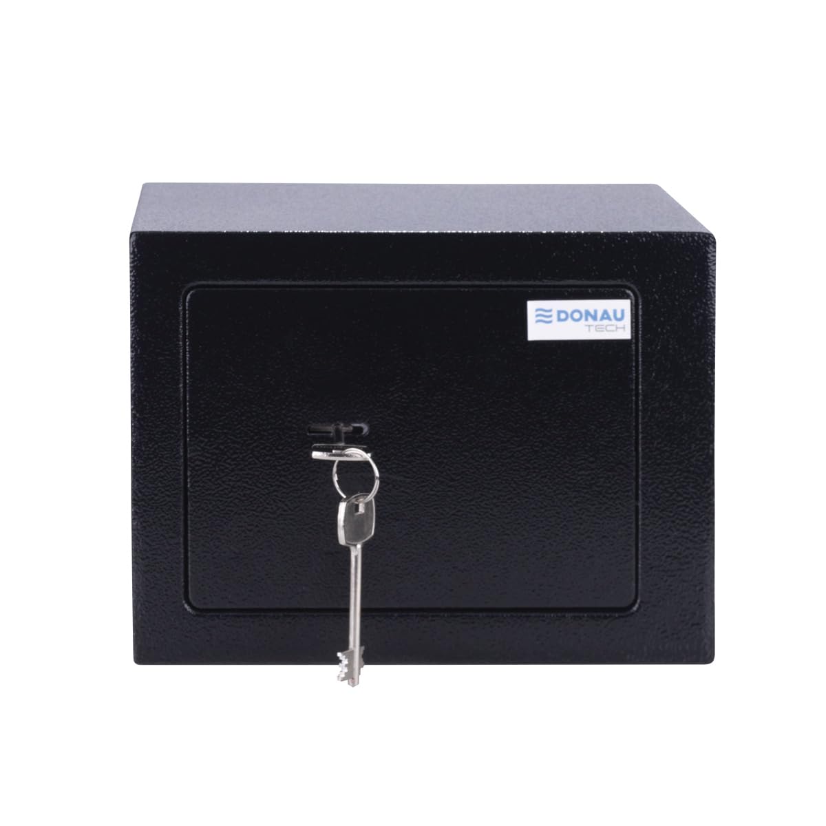 Caja fuerte para muebles DONAU TECH, 4,6 L / 23 x 17 x 17 cm/Caja fuerte para suelo o pared, incluye 2 llaves/Color negro