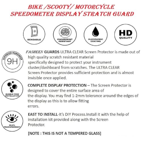 Image of Screen Guard Compatible With Suzuki V Strom, V Strom SX 250 2023, Gixxer 150 BT (2023) Bike, Scooty, MotorCycle, Speedometer Display Scratch Guard Tempered Glass Screen Protector