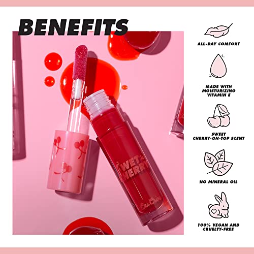 Lime Crime Wet Cherry Lip Gloss, Maraschino Cherry (Cherry Red) - Cherry Scented Lightweight, Plumping & Comfortable Ultra Glossy Sheen That Won't Stick - Long Lasting & Non-Sticky - Vegan Makeup #TOP2