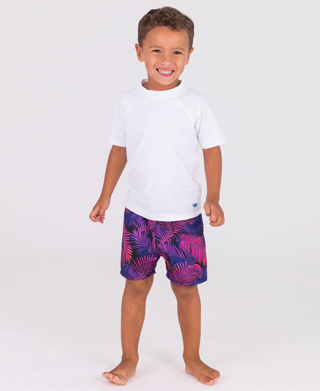 RUGGEDBUTTS Boys UPF50+ Sun Protection Fruits & Florals Swim Trunks - White/Blue, 8 in Kenya | Trunks