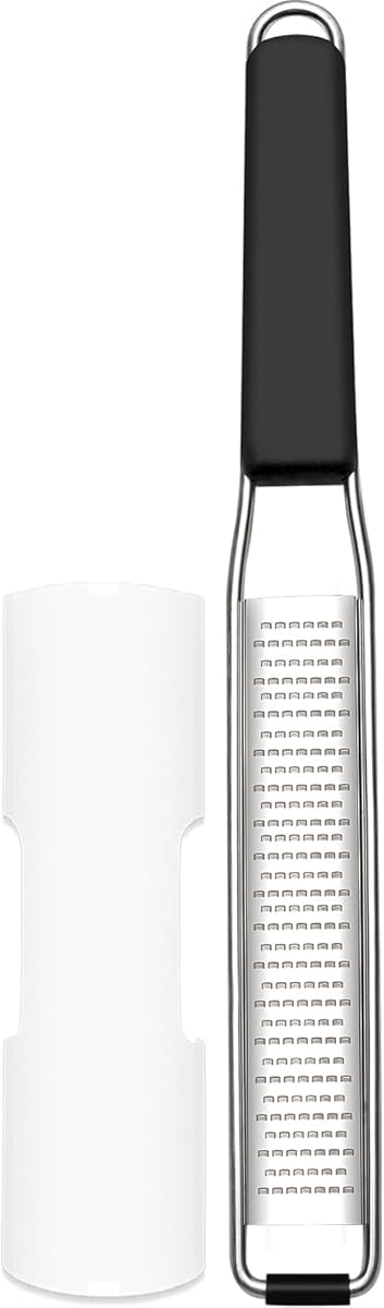 Cambom Lemon & Citrus Zester, Cheese Graters with Stainless Steel Sharp Blade for Parmesan Cheese, Ginger, Garlic, Nutmeg, Chocolate, Vegetables, Fruits, Dishwasher Safe Shredder Fine Blade