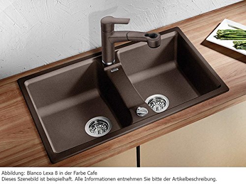 BLANCO Lexa 8, Küchenspüle, Granitspüle aus Silgranit PuraDur, 1 Stück, weiß, 514686