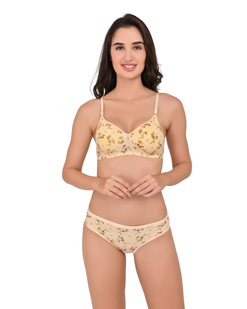 Narayan Women's Premium Soft Padded Bra Panty Set | Cotton Lycra Stretchable Bra & Panty Set for Women | Stretchable Soft Breathable Fabric Lingerie Set (Set of 1)-picture-13