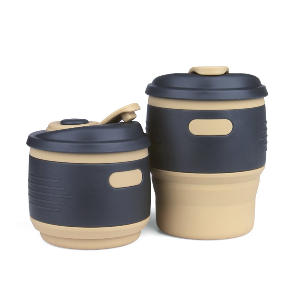 IRISH Collapsible Silicone Foldable Coffee Cup Travel Tea Mug Milk Cups BPA Free for for Home Outdoor Camping Backpacking Hiking School Office Traveling