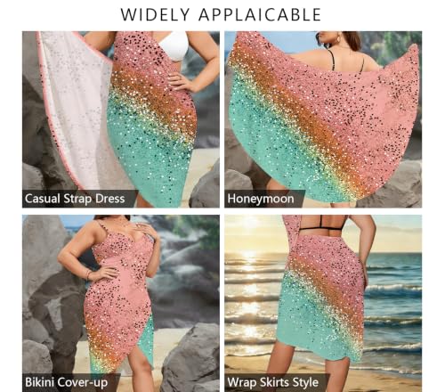 Plus Size Swimsuit Cover Up for Women, Strap Beach Sarong Wrap Dress,2XL — view 5