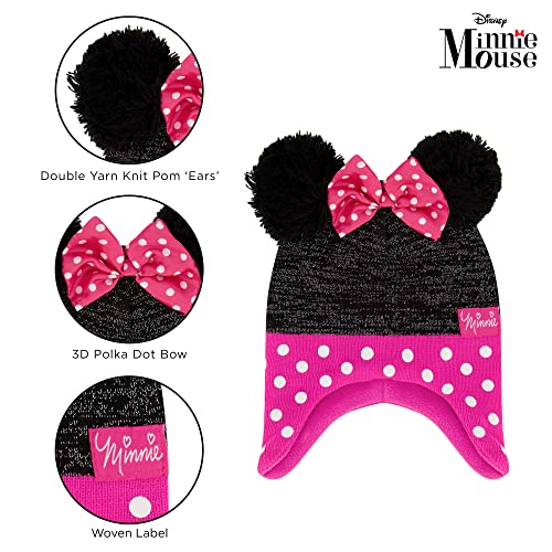 Disney Girls Toddler Winter Hat and Mittens Set Ages 2-4 Or Minnie Mouse Hat and Kids Gloves Set for Ages 4-73