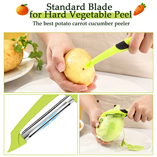 4-Piece Vegetable Peeler Set | Y Peeler For Potatoes, Apples, Carrots, Zucchini And Cucumber | Comfortable Grip Handles | Effortlessly Peel Veggies And Fruits #TOP3
