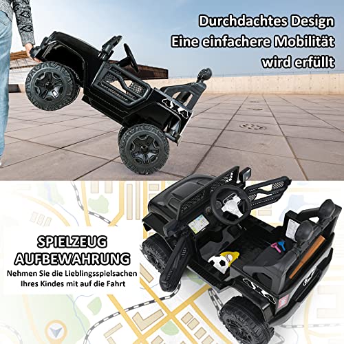 Kinder Elektroauto, 2 Sitze für Kinder mit 2,4G-Fernbedienung, 2 Gangs-Weicher Start-Elektroauto with Hupe, Vorderlicht… – Bild 6