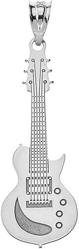 Abalorio para guitarra eléctrica, diseño de instrumento musical, color plateado