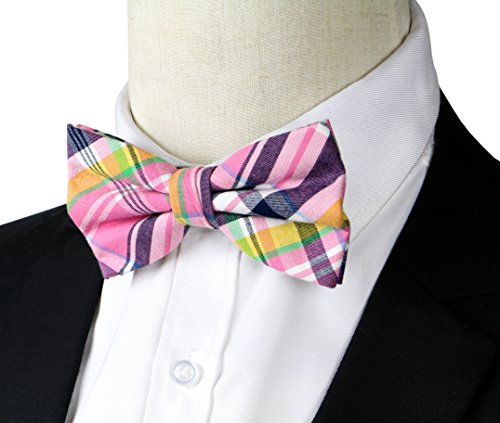 Ocia Mens Cotton Plaid Handmade Bow Tie -Om77 #TOP1
