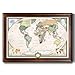 Renditions Gallery Dark Walnut Frame Executive National Geographic World Travel Map with Push Pins, Wall Art for Living Room, Bedroom, Office, 28x40