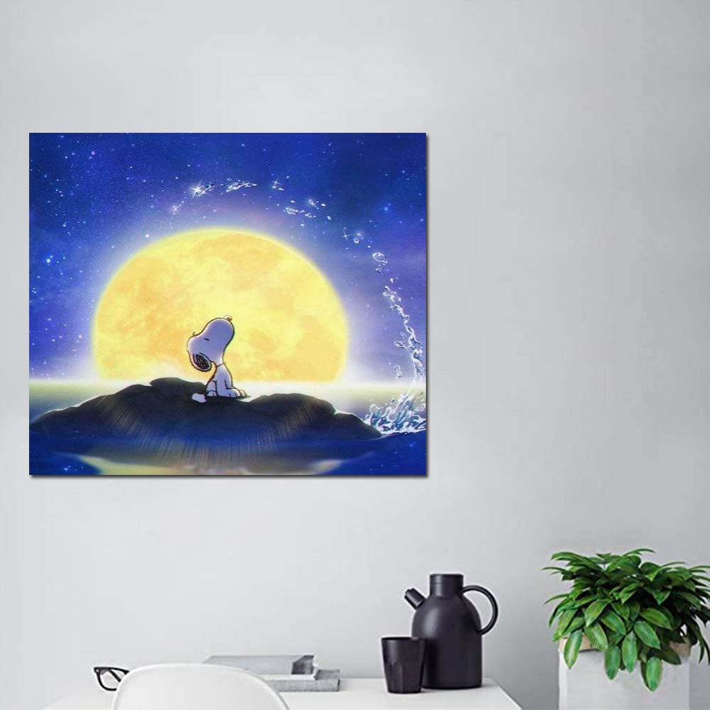 Amazon.co.jp: 油絵 動物画 Snoopy スヌーピー アートパネル