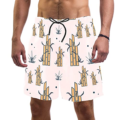 Short de bain homme motif bambou taille L : fini les irritations avec la doublure en maille