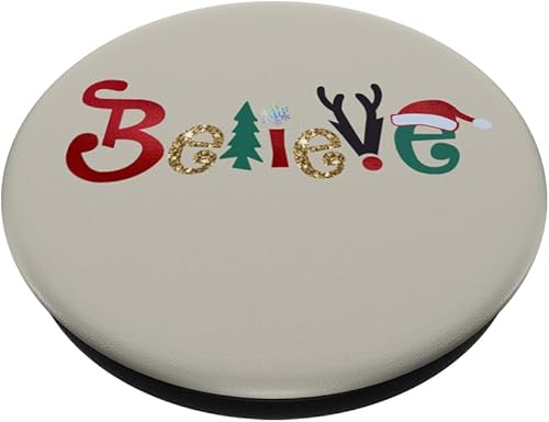 Miniatura 2 de Bonito árbol de Navidad copo de nieve de Papá Noel sombrero de reno creencia  PopSockets agarre y soporte para teléfonos y tabletas