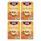 Yogi Tea Chai Rooibos Tea - 16 Tea Bags per Pack (4 Packs) - Spiced Organic Rooibos Tea - Provides Antioxidants - Caffeine-Free - Includes Cardamom, Cinnamon, Ginger & Clove