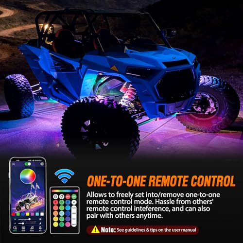 Image of Nilight RGB LED Rock Lights Kit 12 Pods Underglow Multicolor Neon Pod with Remote & Bluetooth App Control DIY Flashing Music Mode Wheel Well Light for Truck ATV UTV RZR SUV