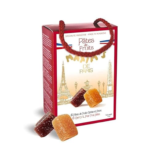 Maxim's de Paris Jaleas de Frutas Francesas (Pastas de Fruta) Pera y Cereza 16 Piezas 4oz