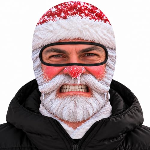 Ski Mask for Men with Neck Cover,Funny Old Man Ski Mask 3D Grandpa Print - image 2