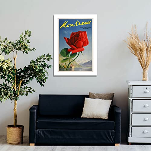 Affiche de voyage Montieux grand format mat pour mur vide sans reflet - 3
