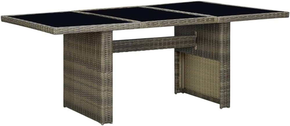 Outdoor Coffee Table Patio Furniture Brown Synthetic Poly Rattan Rectangular 78.7 by 39.4 Inches Lightweight Durable UV Resistant Patio Coffee Table for Garden Balcony Dining