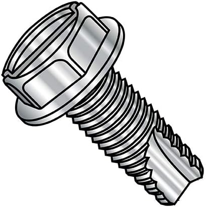 6-32X5/16 Slotted Indented Hex Washer Thread Cutting Screw Type23 Fully Thread 18-8 Stainless (Pack Qty 5,000) BC-06053SW188 by Korpek