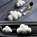 Brighter Sky Car Air Freshener with fragrance oil refil, French Vanilla Scented, Cloud Shaped Car Aromatherapy Diffuser, Air Conditioning Decoration, White, Gift for Her, Gift for Any Occasion