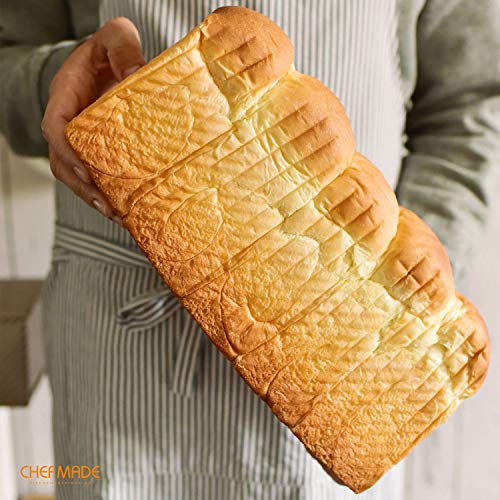 CHEFMADE Loaf Pan with Lid,Commercial Pullman Bread Pan 2.2Lb Dough Capacity,Non-Stick Bakeware Carbon Steel Bread Toast Mold with Cover for Baking Bread (Champagne Gold) - Thumbnail 3