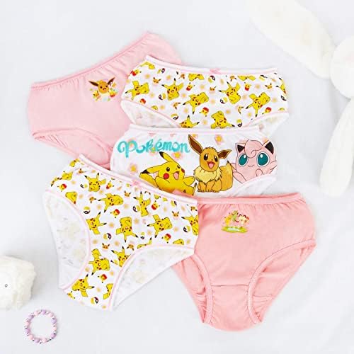 Pokemon Girls Knickers Pack of 5, Pikachu Cotton Underwear for Girls and Teens